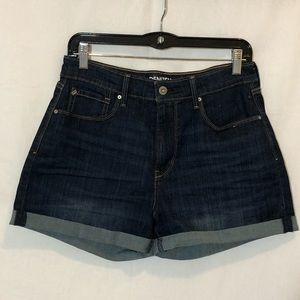 high rise jean shorts